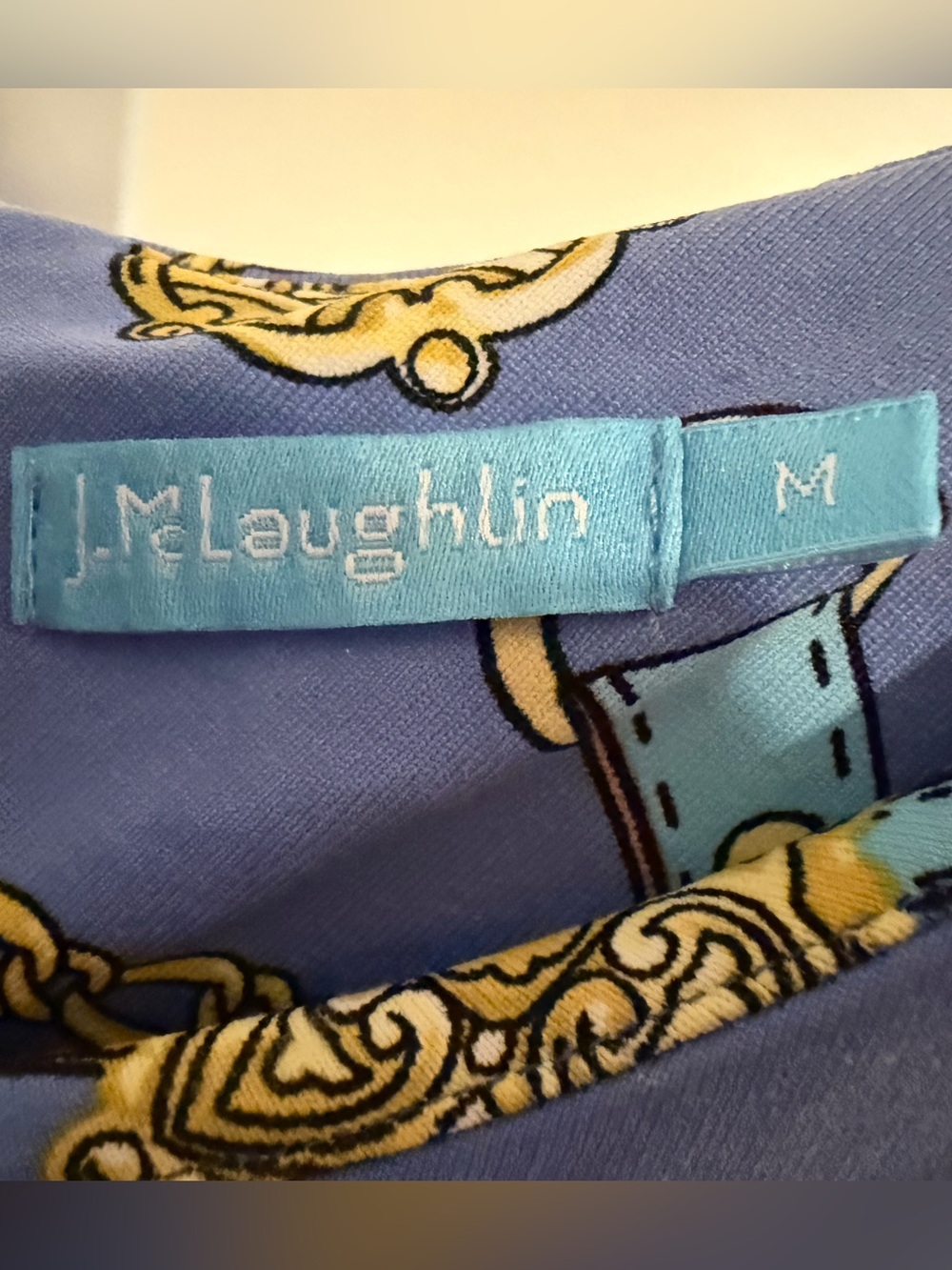 J. McLaughlin Lavender Chain-Print Midi Dress - Picture 2 of 3